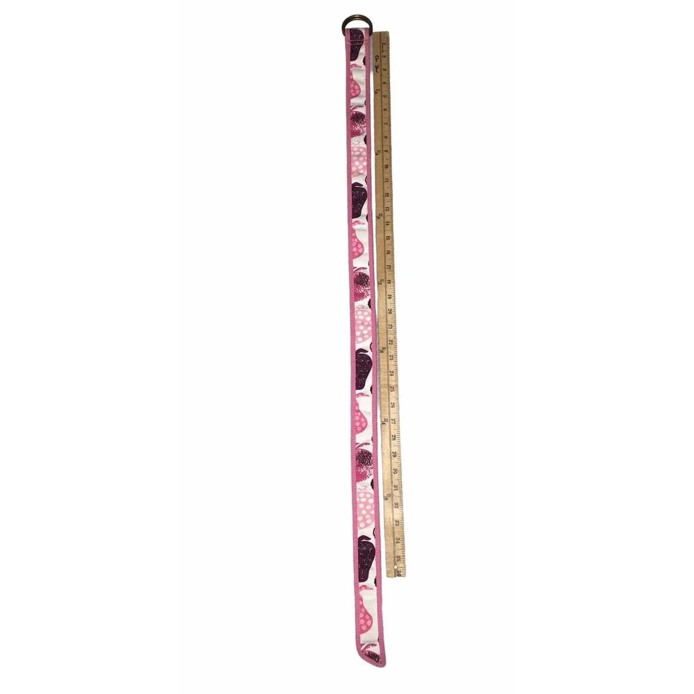 Hot Pink Belt Womens Large Barbie Core Preppy Double D Ring Summer‎ Fruit Canvas